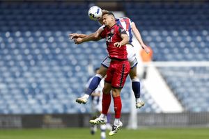 Aune Heggebo goes up for a header for West Brom against Rayo Vallecano (Photo by Adam Fradgley/West Bromwich Albion FC via Getty Images)