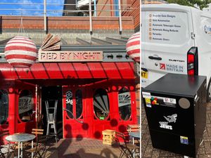 Red By Night and the Baby Jaws glass crunching machine