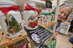 Jayne Young with her stall at Severn Hospice's Christmas Fayre