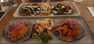 The tacos are a colourful and flavourful treat