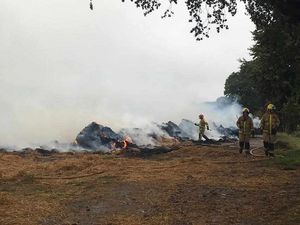 Smoke continued to pour across Hodnet more than eight hours after the fire started