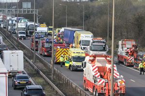 The motorway was shut southbound for more than four hours. Photo: SnapperSK