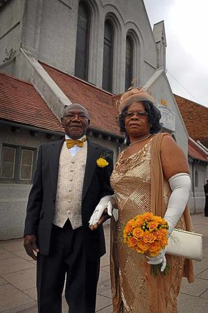 50th year – Mrs Lewis and her late husband Wellesley