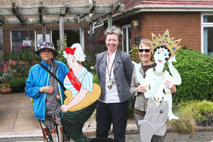 Janet Courtney and Carole Youngs with their specially-designed meremaids