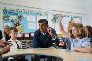 Prime Minister Rishi Sunak during a visit to Great Oldbury Primary Academy in Stonehouse, while on the General Election campaign trail