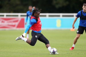 Brandon Thomas-Asante fires at goal (Photo by Adam Fradgley/West Bromwich Albion FC via Getty Images).