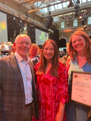 Paul and Sharon Butler pictured with host of the Pro Landscaper Business Awards, Rachel De Thame from Gardener’s World.