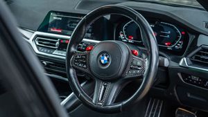 The interior features all the premium BMW touches