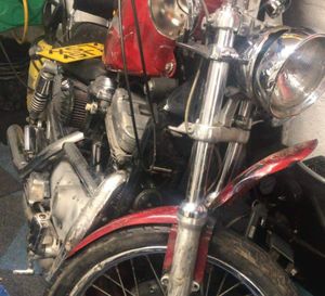 Mr Povey's motorbike after the crash