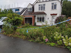 The police cordon in Haughton Drive, Shifnal, after Judy Fox disappeared