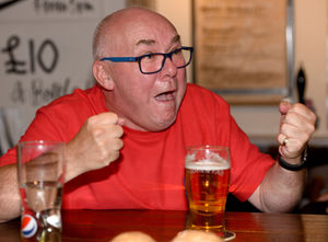 England fans watch the big match at the Clarendon Hotel, Chapel Ash, Wolverhampton