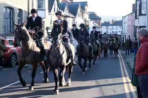 Riders make their way up Church Street as they head off to follow the false trail. Image by Andy Compton