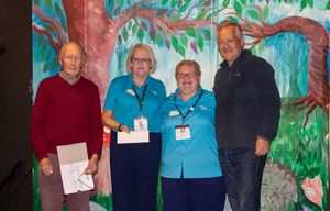 Mr Salwey (Founder of the Soap Box Derby), Ange Tyler and Diana Wood (Ely Memorial Fund) and David Wilkes (Chairman).