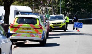 Police in Hampton Street, Cannock, at the scene of the stabbing. Photo: Tim Thursfield