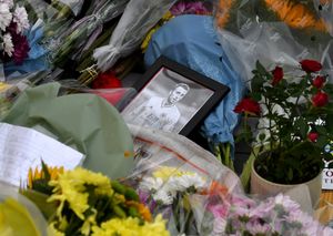 Tributes to former Wolves player Diogo Jota outside Molineux. Photo: Tim Thursfield