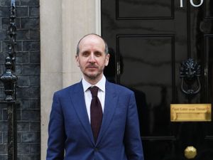 Jack Thorne standing outside the door to 10 Downing Street