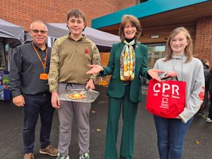 Lord Lieutenant Anna Turner and Richard Parkes, CEO of SYA, with Youth Parliament members Ariana Rowley and Lucas Bennett.