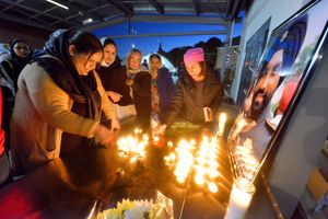 Dozens of people said prayers and lit candles for Deputy Sheriff Sandeep Dhaliwal at Guru Nanak Sikh Gurdwara, in Wolverhampton