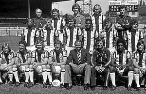 The 1978-79 Albion line-up, with Cyrille, Regis, extreme left, middle row