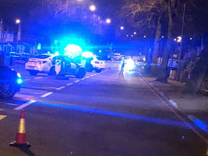 Police at the scene of the crash. Picture: Palfrey and Caldmore Neighbourhood Watch