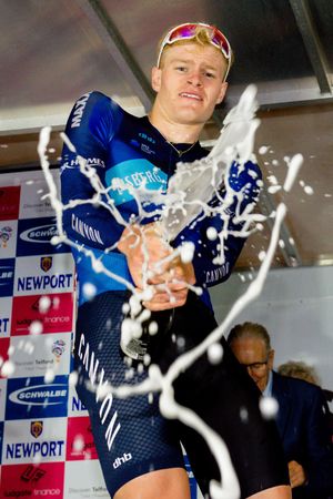 Second-placed Charles Page celebrates