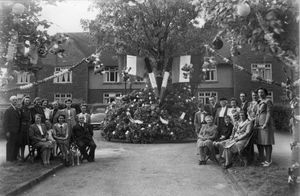 A VE Day street party at Shaw Place in Leek