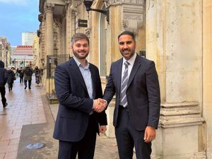 James Rossiter, left, with Gurpreet Bassi - CEO of Bond Wolfe