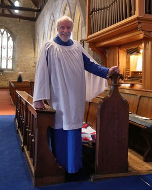 Director of Music Philip Sell with the original church organ