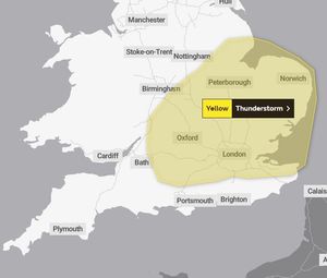 Met Office thunderstorm warning for Wednesday