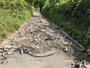 Supporting image for story: Rubbish fly-tipped near Moseley Old Hall