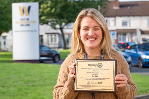 Eva Abley with her special Recognition Award at the Rotary Wolverhampton Young Citizen Awards 2025