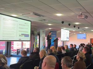 Tom Nadin, Staffordshire Chambers of Commerce speaks at the Staffordshire Funding Festival