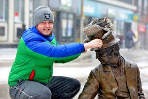 Everyone needed some winter clothing including Scott Albrighton