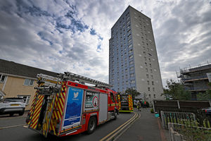 The fire affected one flat in Humphries House, Lindon Drive