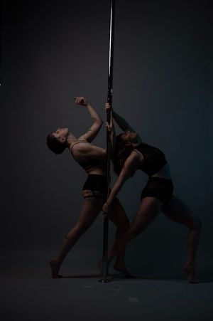 Ludlow Pole Fitness instructors Natalie Cregan-Evans (left) and Bonnie Jordan, who are offering free pole dance taster sessions