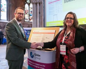 Simon Warburton, Executive Director, Lichfield Cathedral with Kate Copeland-Rhodes, Managing Director, The Globe Group CIC