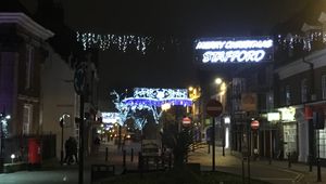 Stafford Town Centre Christmas Lights In 2022. Photo by Staffordshire LDR Kerry Ashdown. Free for use by all LDRS partners