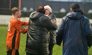 Bilston FC V Droylsden FC (in blue).    Trouble at the end of the game.