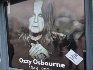Pictures of Ozzy have been placed around the city centre