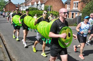 Runners wore fancy dress for the race. 
