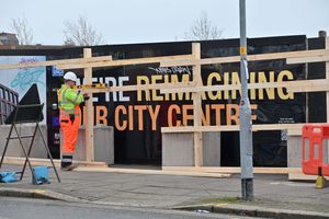 Market Square, where work has started and new fencing is going up