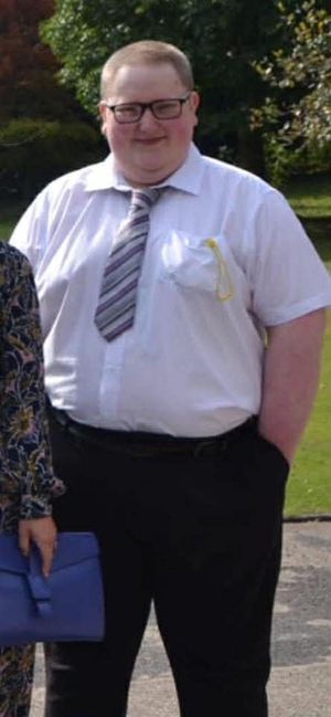Josh before losing 7 stone in a year