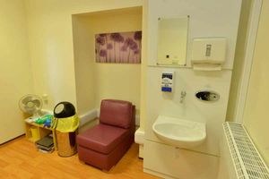 Inside one of the sample rooms