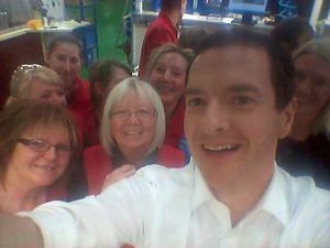 George Osborne smiles for a selfie