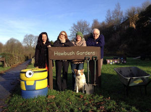 Volunteers celebrate as Hawbush Community Gardens is granted charitable status by the Charity Commission