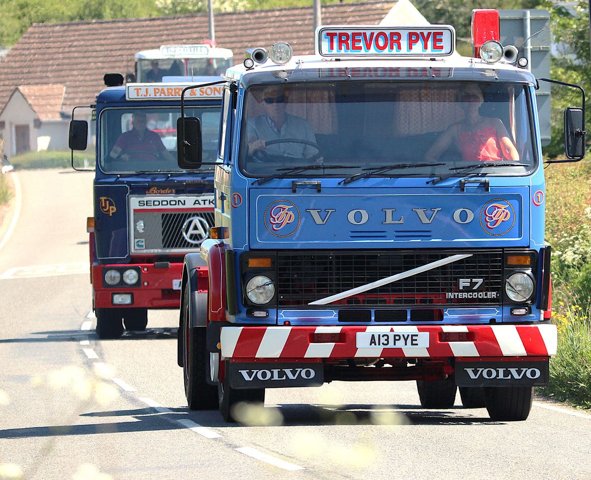 In photos: Convoy of classic lorries hits the road for scenic tour of coastal towns and villages