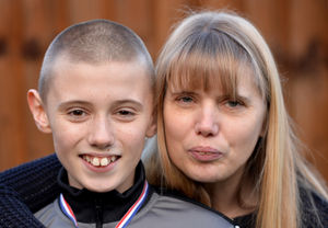 Louis Johnson with mum Teresa