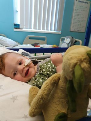 Parker Brownfield in his hospital bed