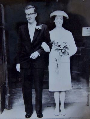 The couple at Aston Parish Church in 1960