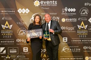 Ian Tudor at Bond Wolfe collects the first ever trophy for auctions awarded at the National Property Awards